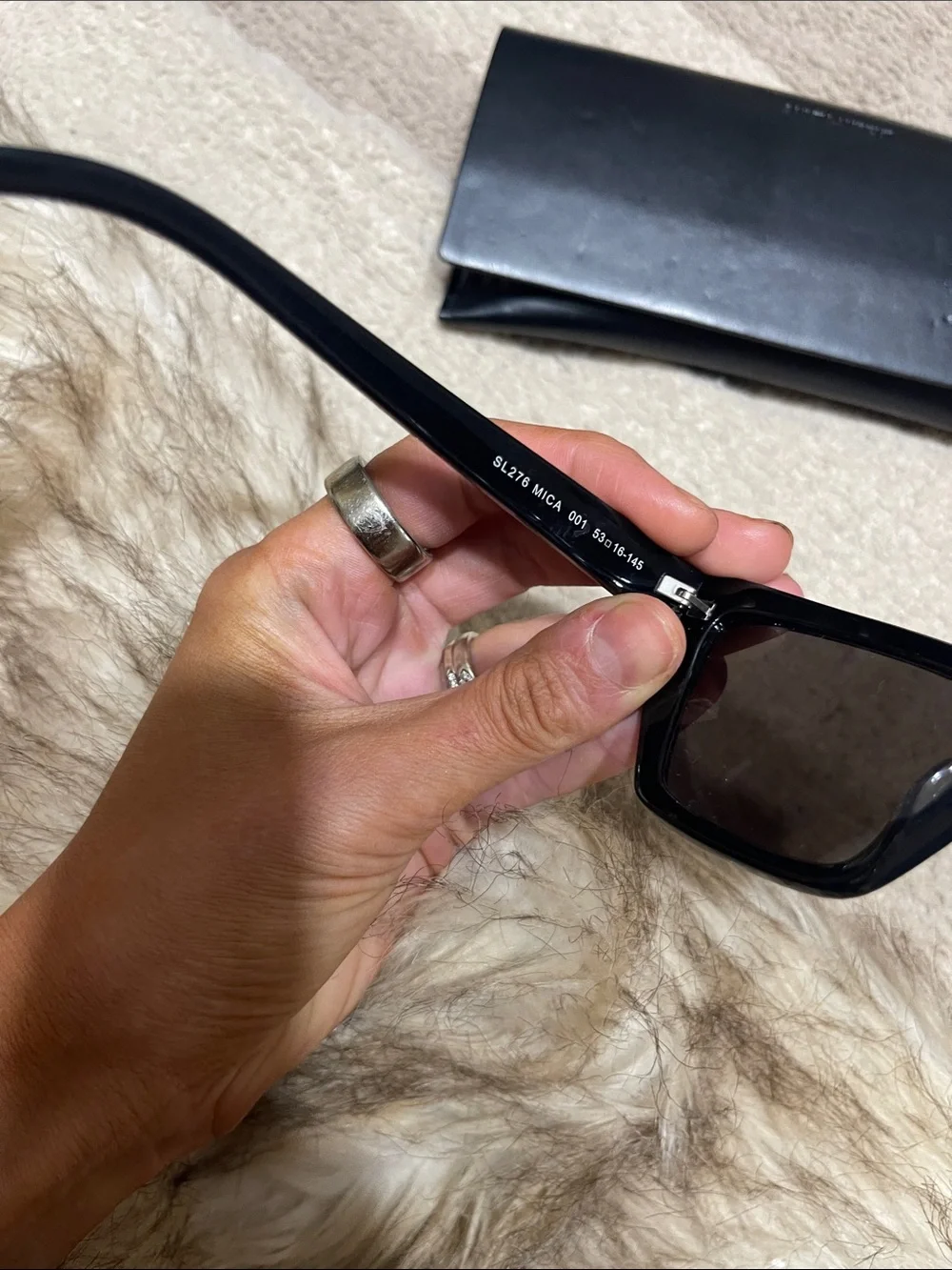 Saint Laurent Black Cat-Eye Sunglasses with Case